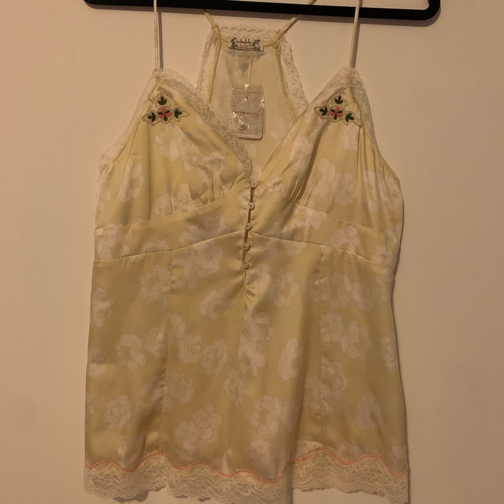 Free People Yellow Floral Camisole